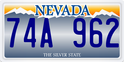 NV license plate 74A962