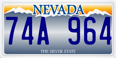 NV license plate 74A964