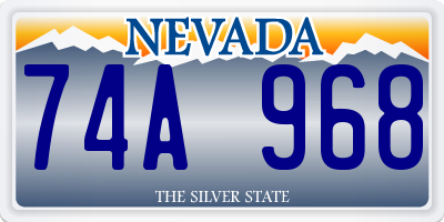NV license plate 74A968