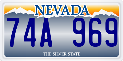 NV license plate 74A969