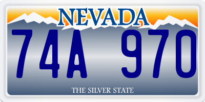 NV license plate 74A970