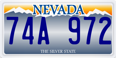 NV license plate 74A972