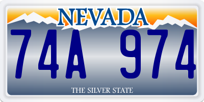 NV license plate 74A974