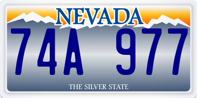 NV license plate 74A977