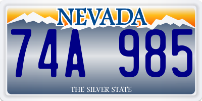 NV license plate 74A985
