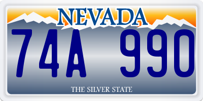 NV license plate 74A990