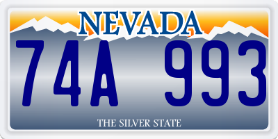 NV license plate 74A993