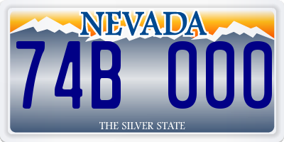 NV license plate 74B000