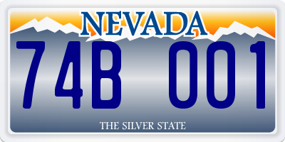 NV license plate 74B001