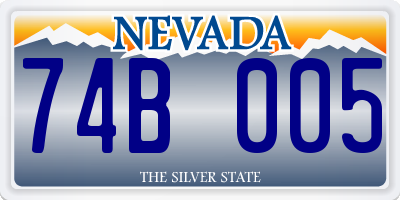 NV license plate 74B005