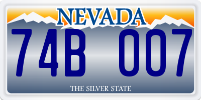 NV license plate 74B007