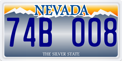 NV license plate 74B008