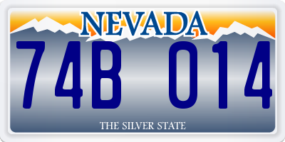 NV license plate 74B014