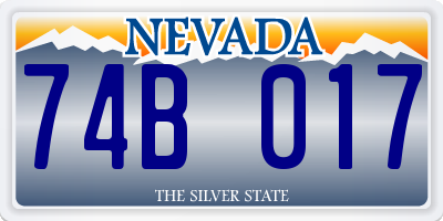 NV license plate 74B017