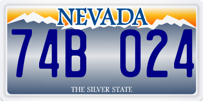 NV license plate 74B024