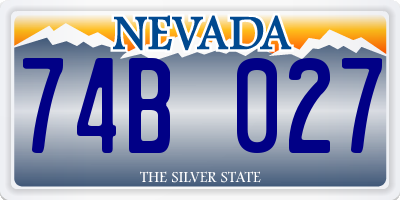 NV license plate 74B027