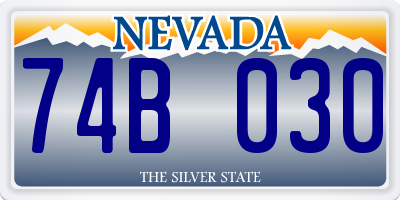 NV license plate 74B030