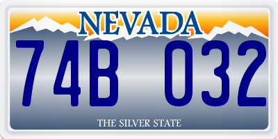 NV license plate 74B032