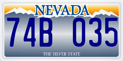 NV license plate 74B035