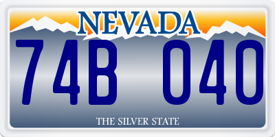 NV license plate 74B040