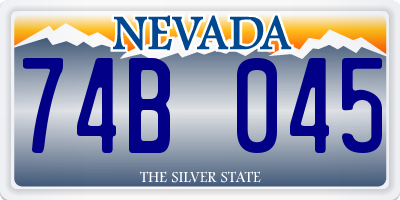 NV license plate 74B045