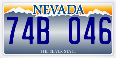 NV license plate 74B046