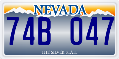 NV license plate 74B047