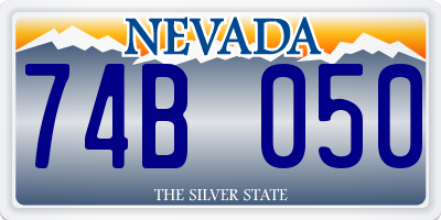 NV license plate 74B050