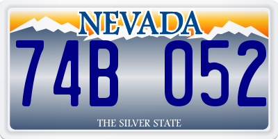 NV license plate 74B052
