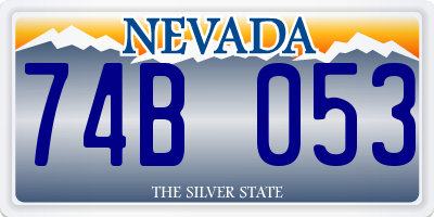 NV license plate 74B053