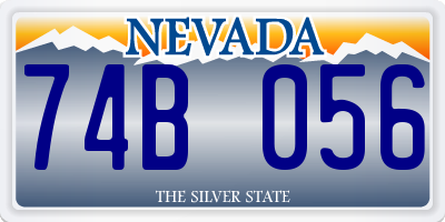 NV license plate 74B056