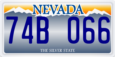 NV license plate 74B066