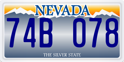 NV license plate 74B078
