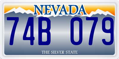 NV license plate 74B079