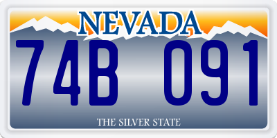 NV license plate 74B091