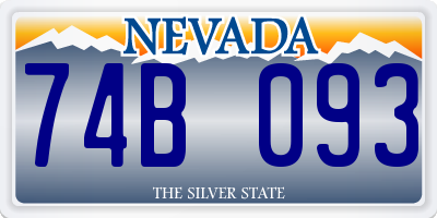 NV license plate 74B093