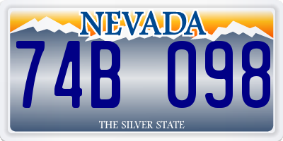 NV license plate 74B098
