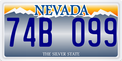 NV license plate 74B099