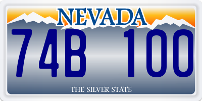 NV license plate 74B100