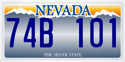 NV license plate 74B101