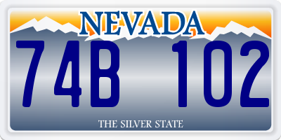 NV license plate 74B102