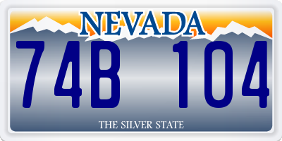 NV license plate 74B104