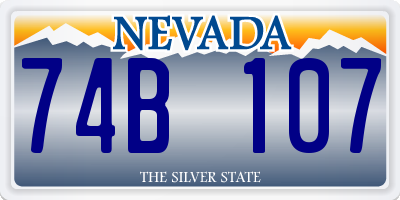 NV license plate 74B107