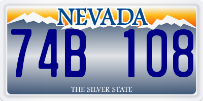 NV license plate 74B108