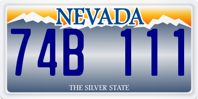 NV license plate 74B111