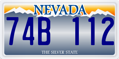 NV license plate 74B112