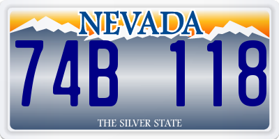 NV license plate 74B118
