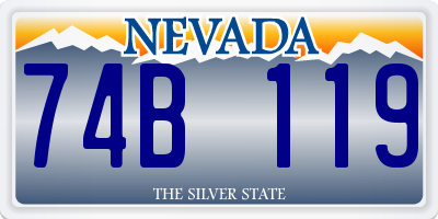 NV license plate 74B119