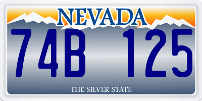 NV license plate 74B125