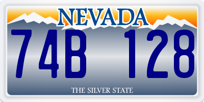 NV license plate 74B128